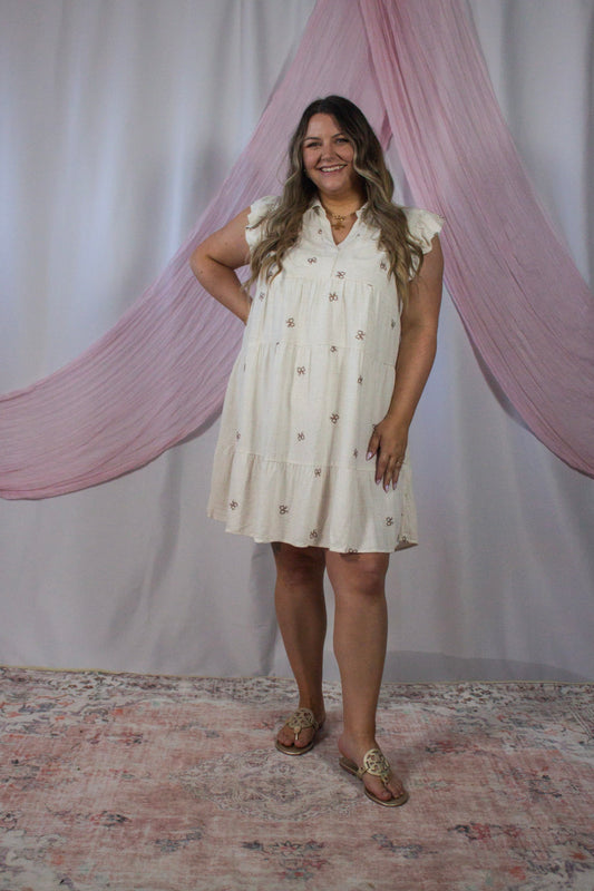 Simply Bow Linen Mini Dress