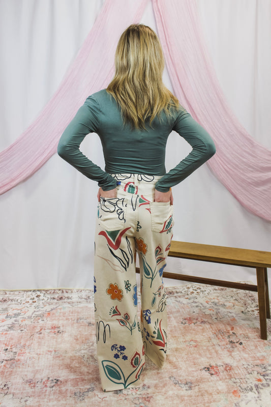Painted Garden Floral Pants