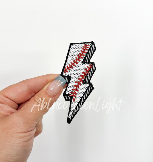 ABLN Boutique - Baseball Bolt Sequins Embroidery Patch