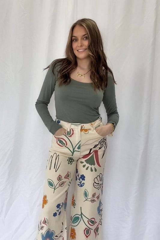 Painted Garden Floral Pants