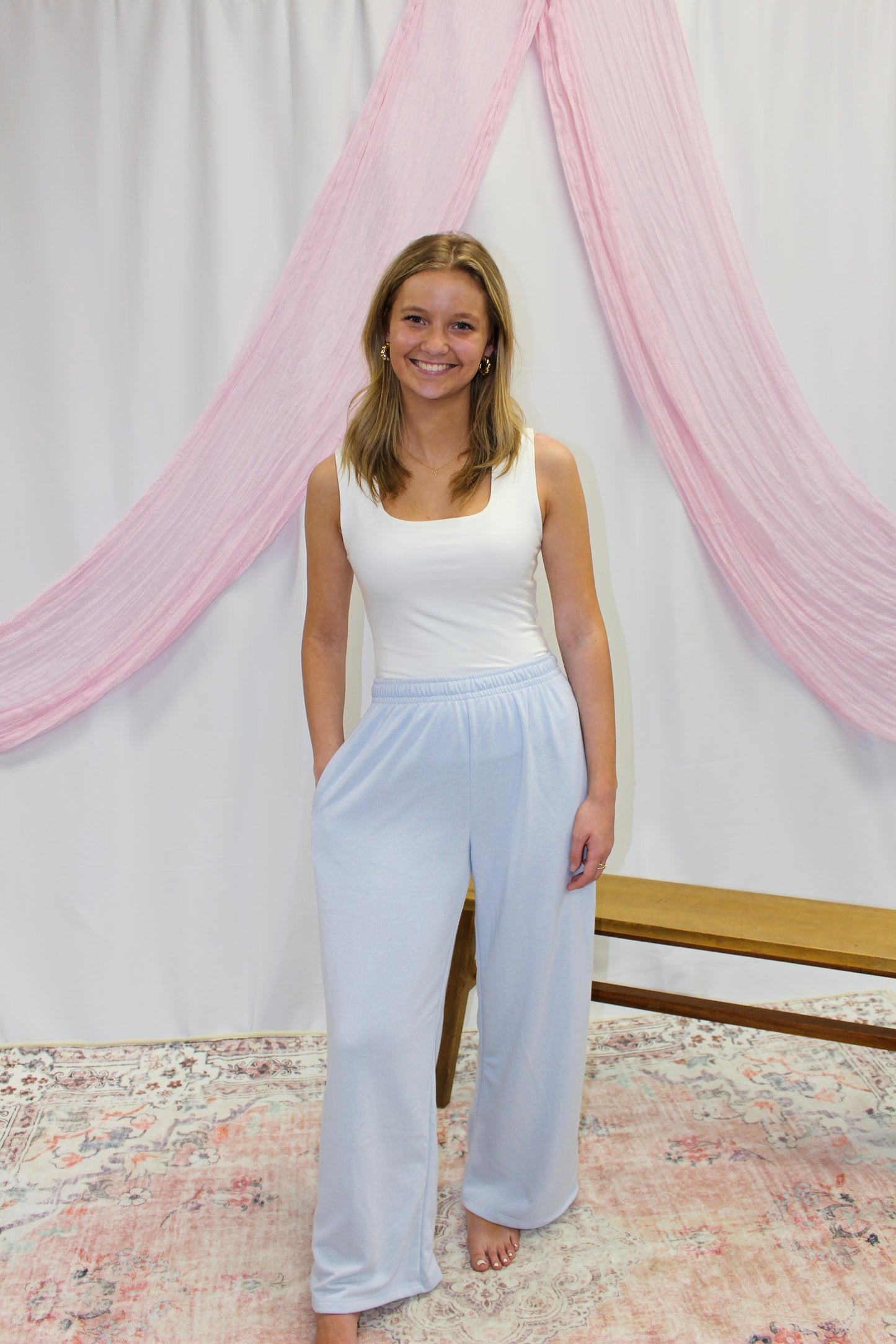 Blue Skies Wide Leg Sweatpants