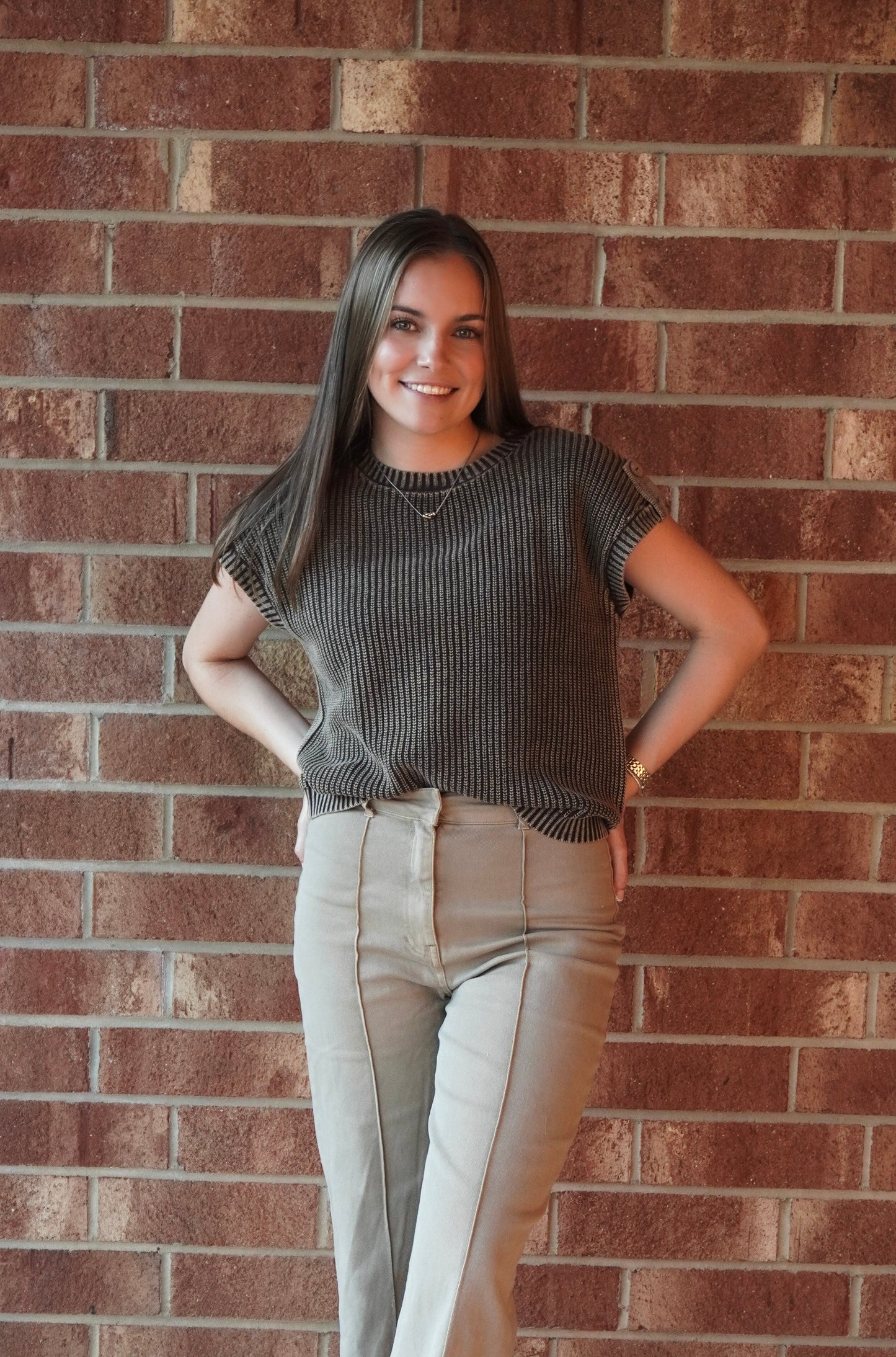 Espresso Button Sweater
